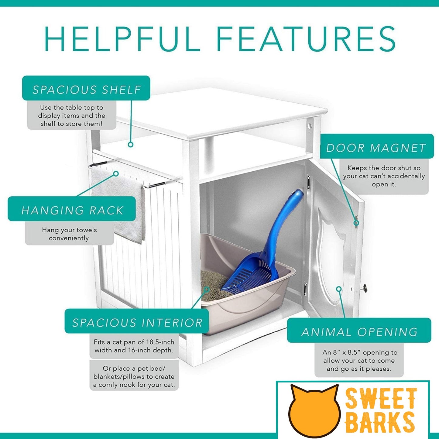 Nightstand Pet House With Litter Box Cover