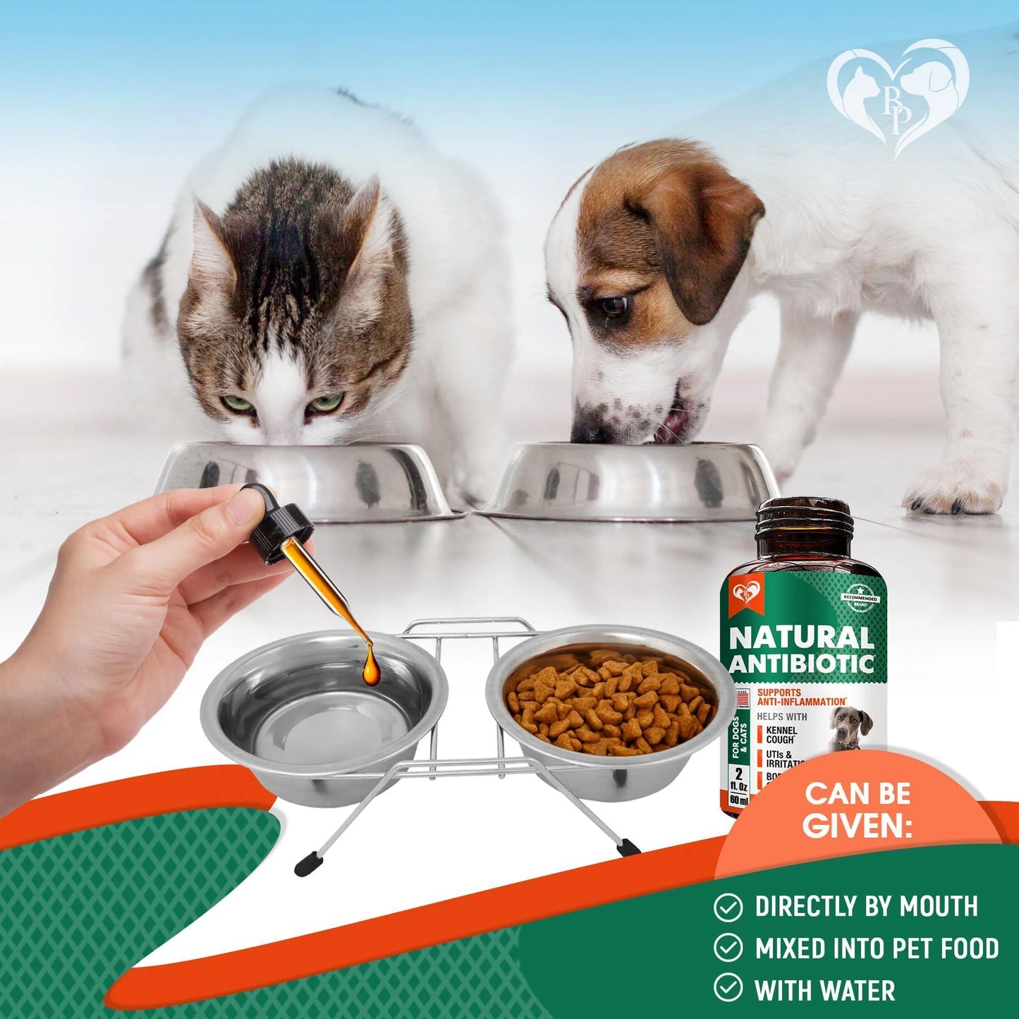 Natural Herbal Antibiotics for Cats and Dogs Kennel Cough Relief & Urinary Tract Support Cranberry UTI Treatment Pet Supplement Respiratory & Cold Infection Medicine Made in USA