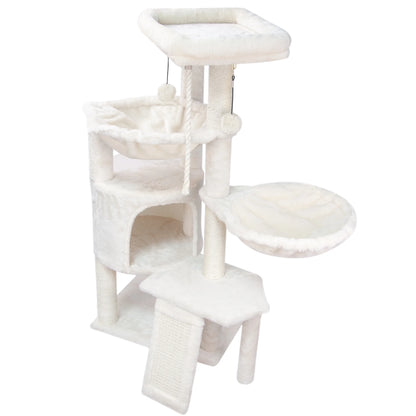 Cat Tree Cat Tower with Cat Scratching Posts,Activity Centre Climbing Tree Cat Furniture with Cat Condo and Two Hammocks,Beige