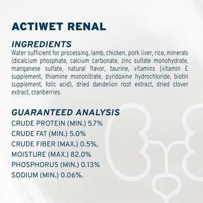 - Cat Food, Vet-Formulated Renal Wet Cat Food, Non GMO, Kidney Care Food with Lamb Flavor, Crafted for Adults, Made in Italy (3.5 Oz, 32 Pack)