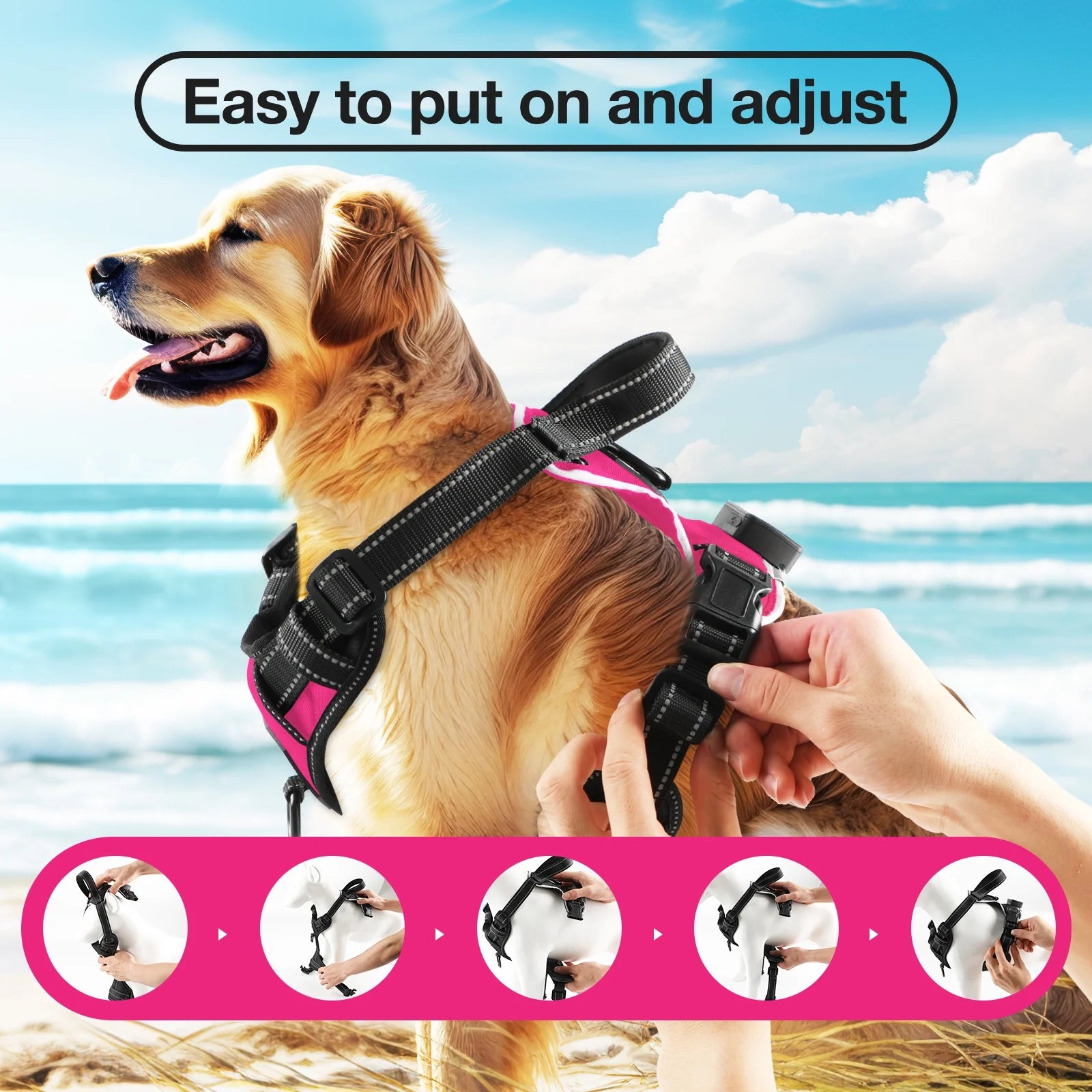 Light up Dog Harness - No Pull Led Dog Harness Rechargeable Lighted Dog Harness for Night Walking Adjustable Glow Vest for Small Medium Large Dogs