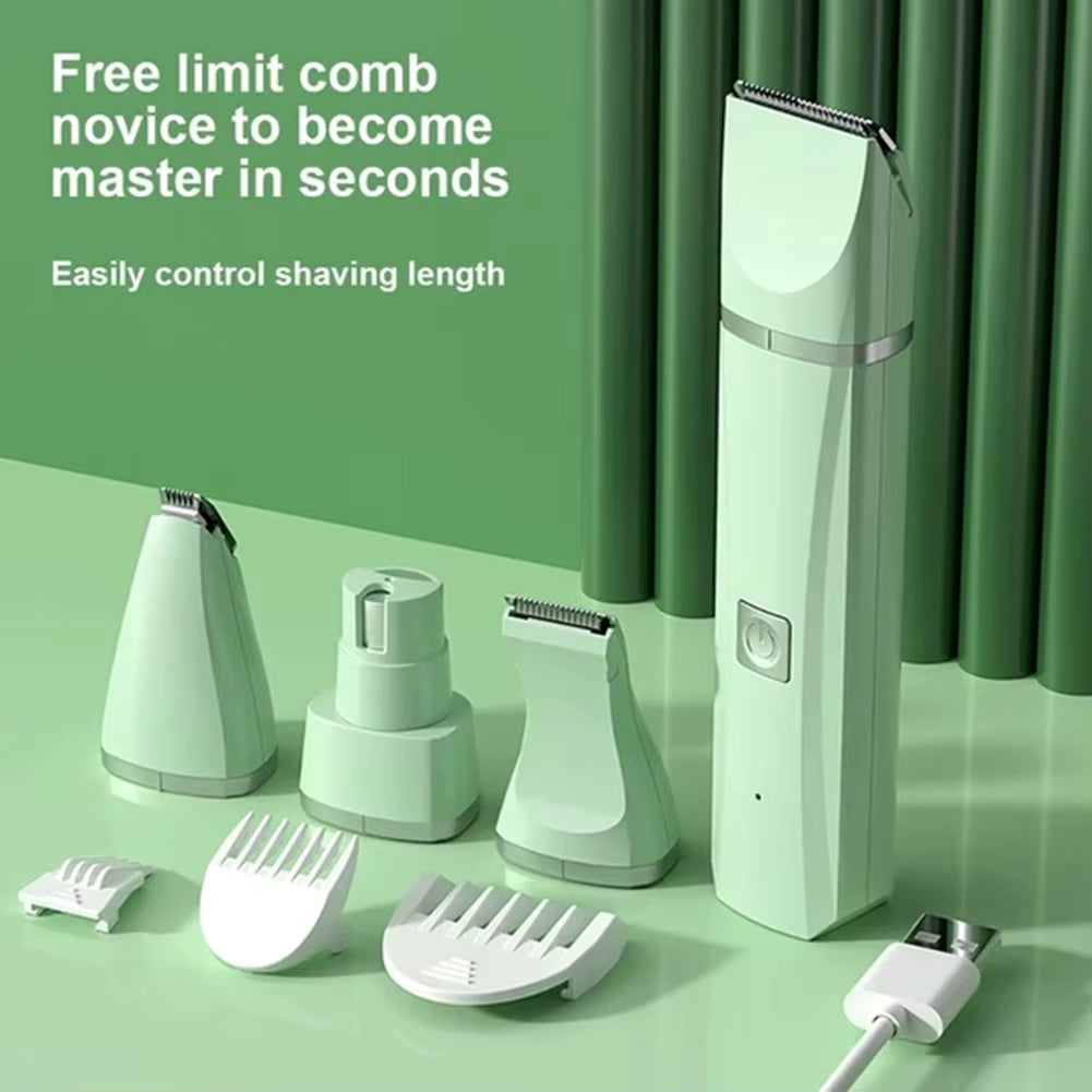 4 in 1 Pet Grooming Set Electric Push Shears Scissor Shaver Dog Hair Clipper Rechargeable Animal Hair Trimmer Tool Pet Supplies