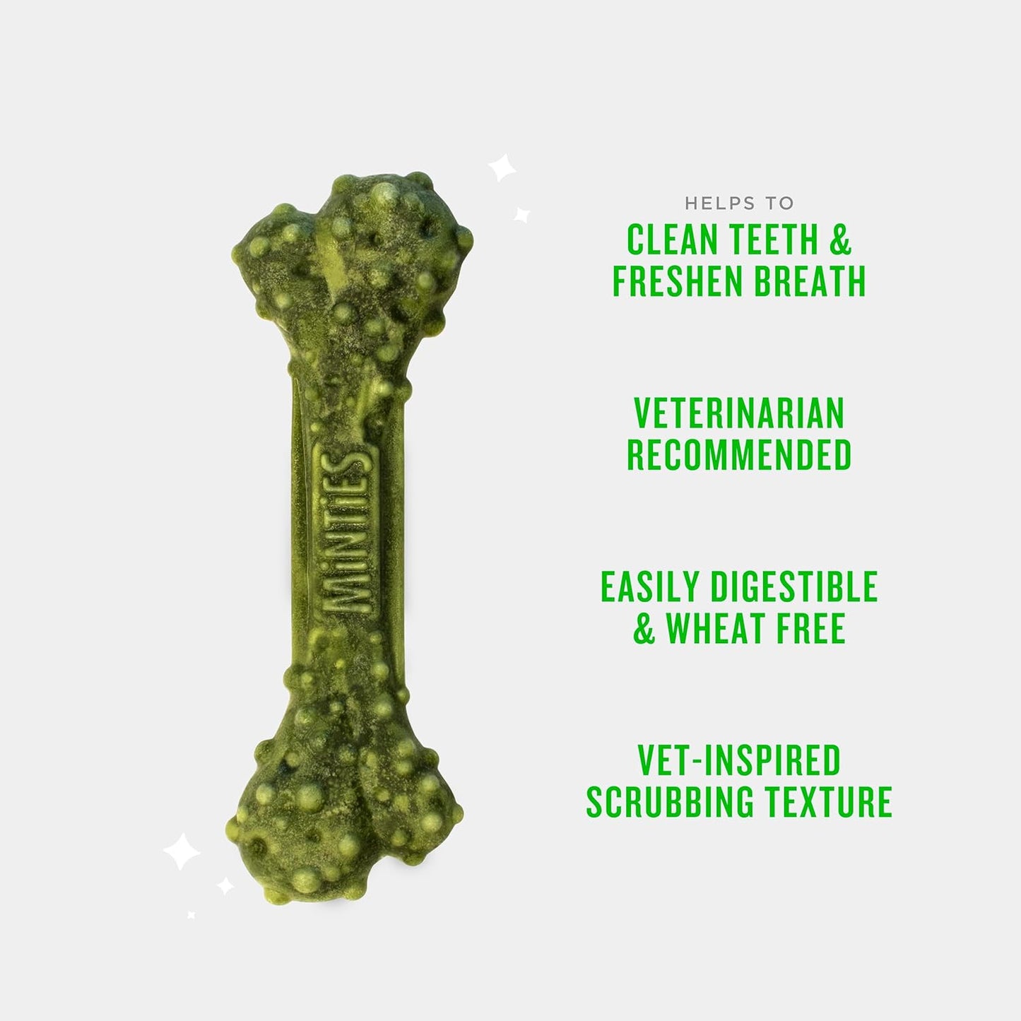 Dental Chews for Dogs, 8 Count, Vet-Recommended Mint-Flavored Dental Dog Treats for Medium Sizes 25-50 Lbs, Bones Clean Teeth, Fight Bad Breath, and Removes Plaque and Tartar
