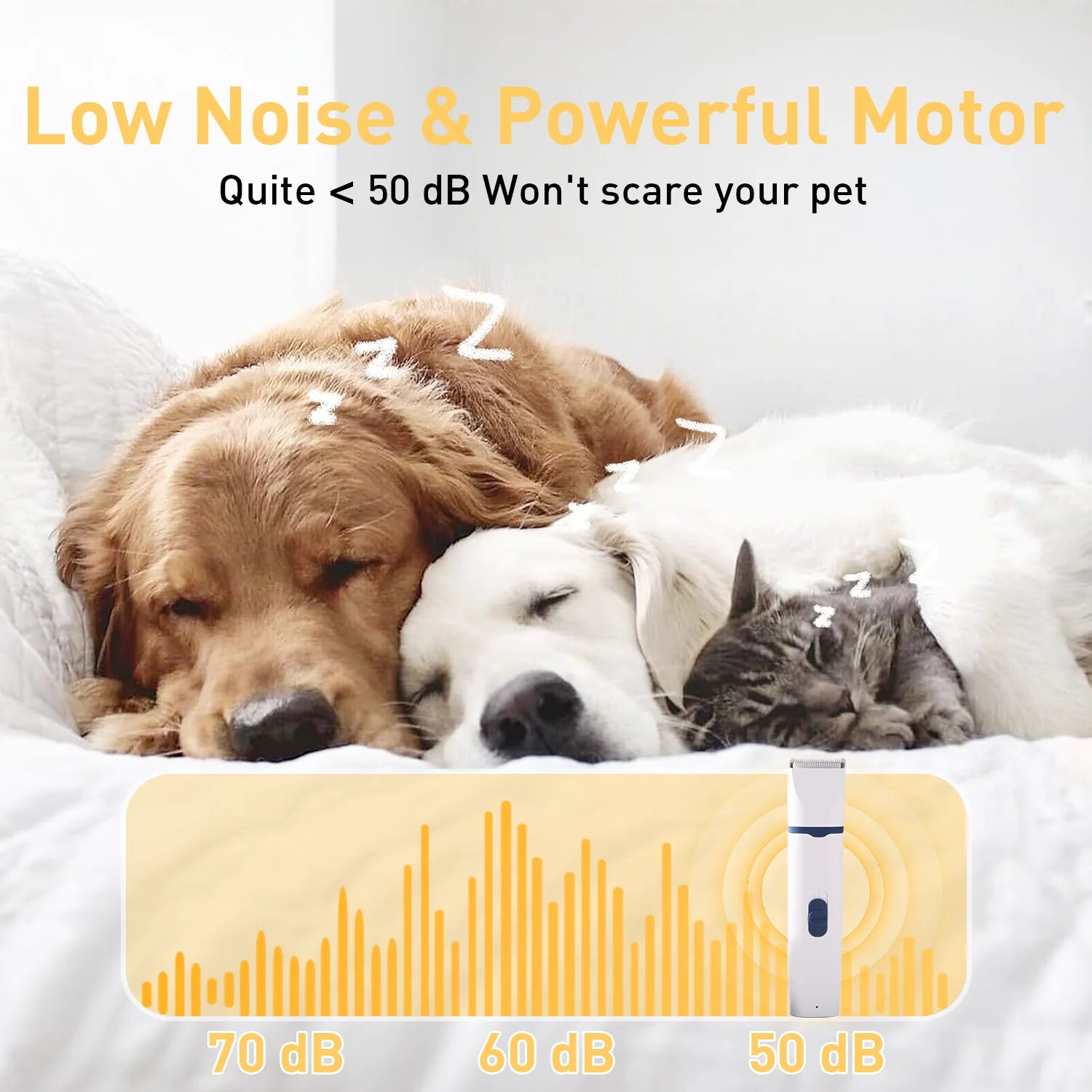 Dogs Hair Clippers Grooming Kit - 4 in 1 Electric Cordless Cordless Pet Nail Grinder for Dog Cat, Pet Clippers Grooming Paws, Eyes, Ears, Face,Nail, Hair