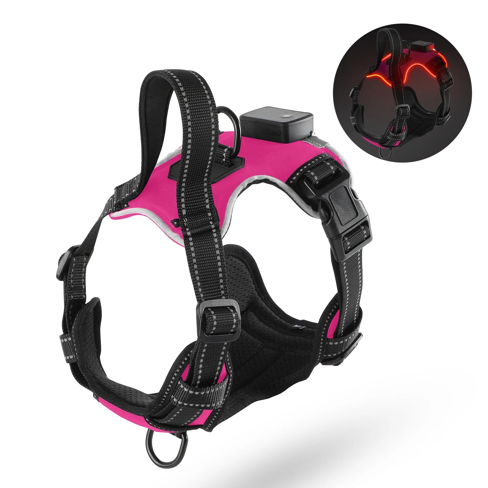 Light up Dog Harness - No Pull Led Dog Harness Rechargeable Lighted Dog Harness for Night Walking Adjustable Glow Vest for Small Medium Large Dogs