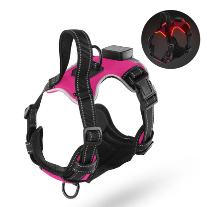 Light up Dog Harness - No Pull Led Dog Harness Rechargeable Lighted Dog Harness for Night Walking Adjustable Glow Vest for Small Medium Large Dogs
