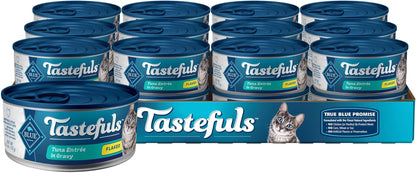 Tastefuls Flaked Wet Cat Food, Made with Natural Ingredients, Tuna Entrée in Gravy, 5.5-Oz Cans (24 Count)