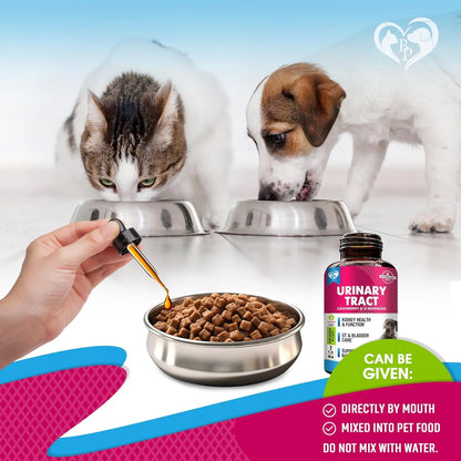 Cat & Dog Urinary Tract Infection Treatment & Natural UTI Cranberry -Kidney+Bladder Support Supplement - Best Prevention Urine Incontinence, Bladder Stones - Pet Renal Health & UTI Care Drops