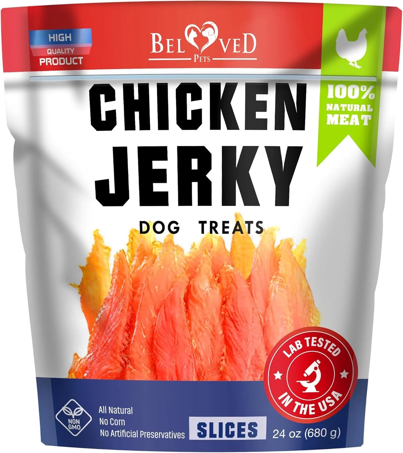 Chicken Jerky Dog Treats 1.5 Lb - Human Grade Pet Snacks & High Protein Meat - All Natural High Protein Dried Strips - Best Chews for Training Small & Large Dogs - Bulk Soft Pack Made for USA