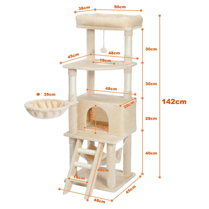 Cat Tree House Condo Cat’S Activity Center with Double Condo Indoor Soft Perch Fully Wrapped Scratching Sisal Post Rascador Gato