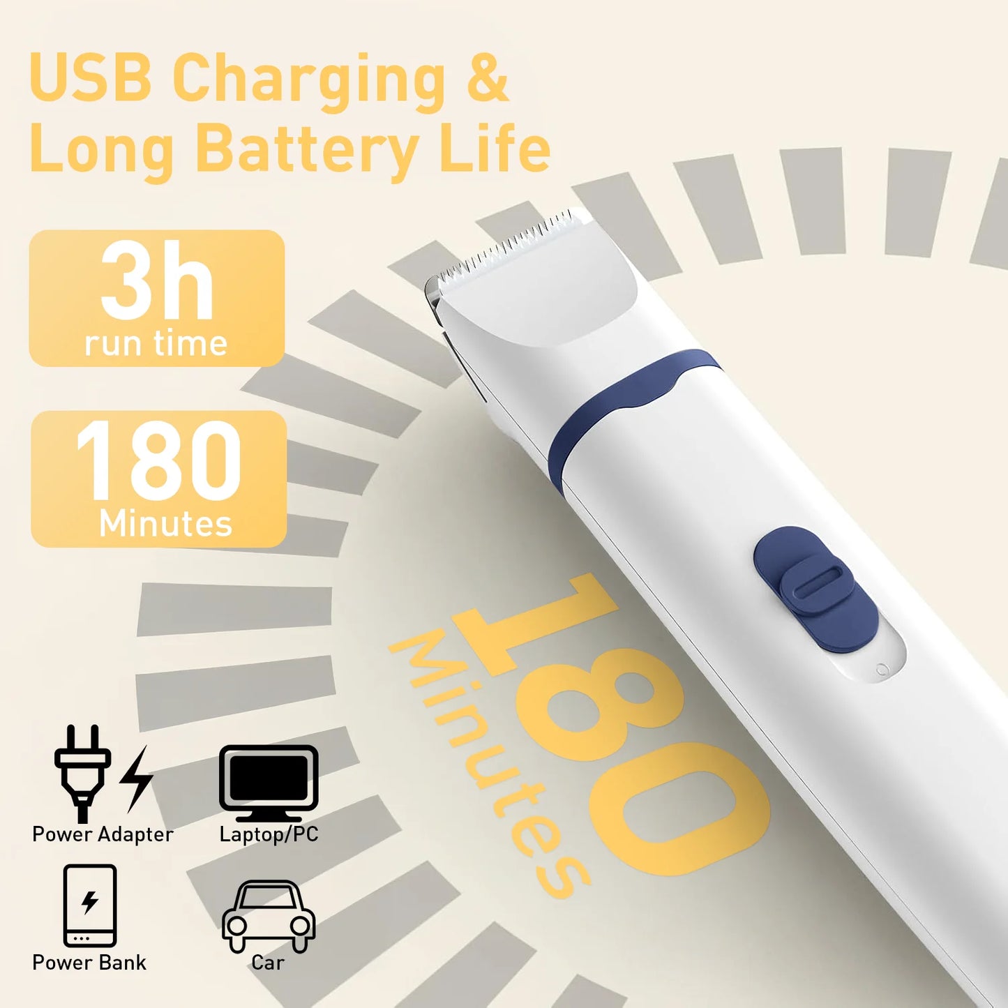 Dogs Hair Clippers Grooming Kit - 4 in 1 Electric Cordless Cordless Pet Nail Grinder for Dog Cat, Pet Clippers Grooming Paws, Eyes, Ears, Face,Nail, Hair