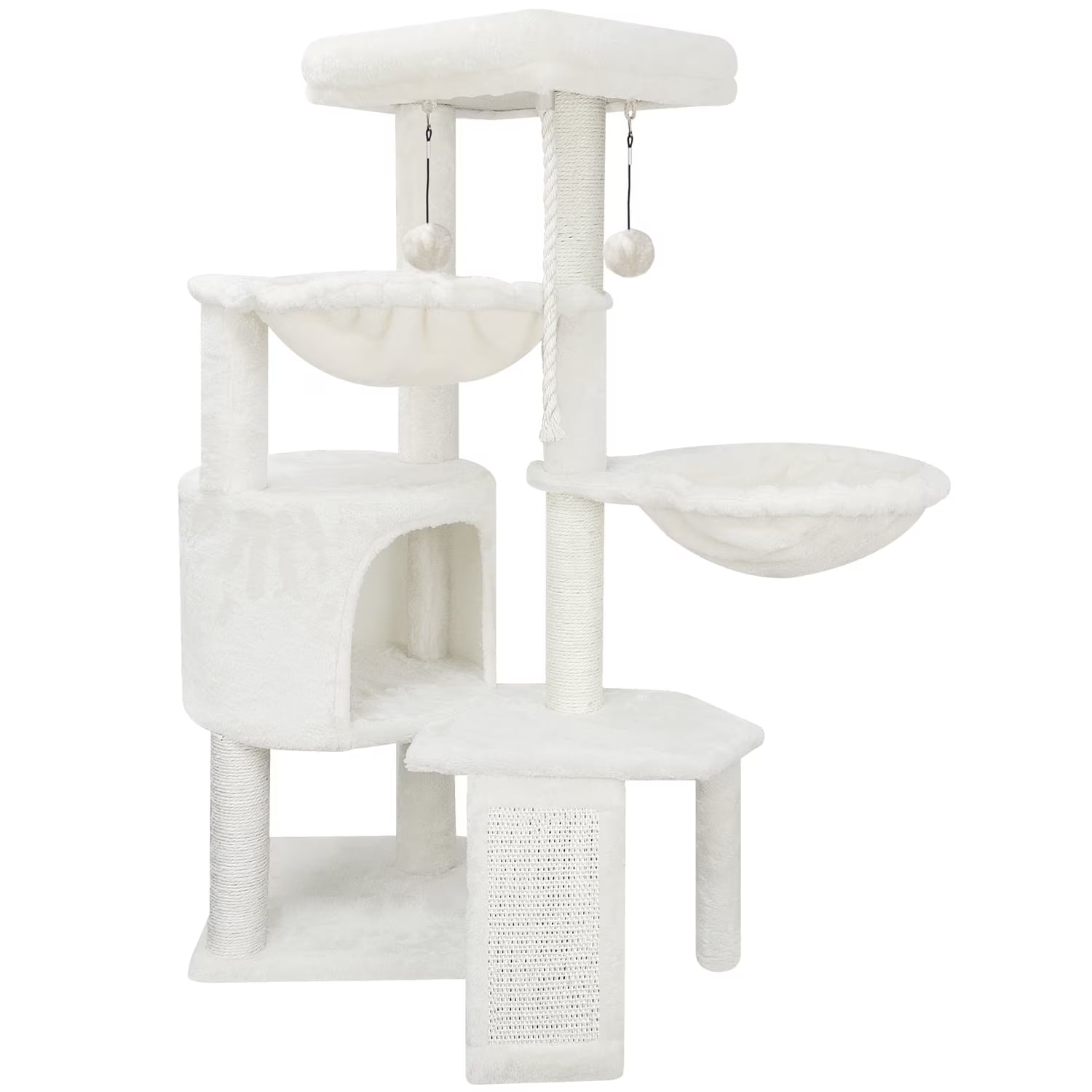 Cat Tree Cat Tower with Cat Scratching Posts,Activity Centre Climbing Tree Cat Furniture with Cat Condo and Two Hammocks,Beige
