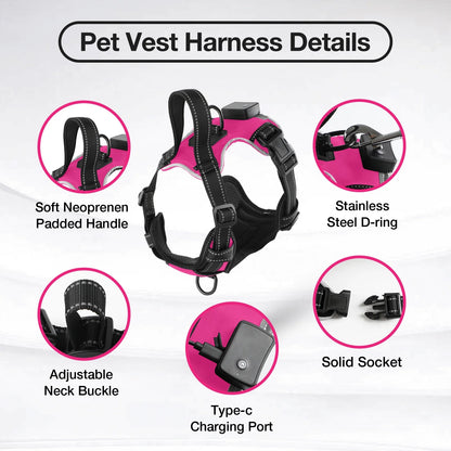 Light up Dog Harness - No Pull Led Dog Harness Rechargeable Lighted Dog Harness for Night Walking Adjustable Glow Vest for Small Medium Large Dogs