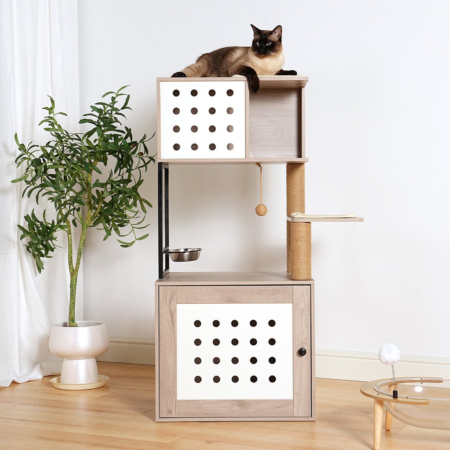 Cat Tree with Litter Box Enclosure