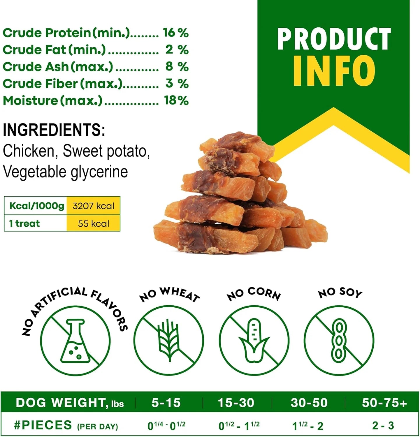 Dog Treats Sweet Potato Wrapped with Chicken 10.6 Oz & Pet Natural Chew - Grain Free Dried Snacks in Bulk - Best Twists for Training Small & Large Dogs - Made for USA